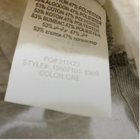 Bebe Sport Raw Edge 3/4 Sleeve Light Grey Sweatshirt S - TOP ONLY - Picture 3 of 4